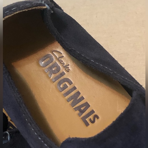 Clarks Originals Blue Suede Shoes With Natural Gum Sole . Woman’s Size 91/2 - Picture 2 of 12